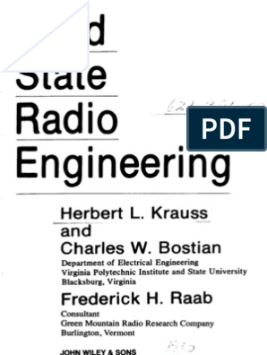 Quien tengo hambre Dirigir Solid State Radio Engineering | PDF
