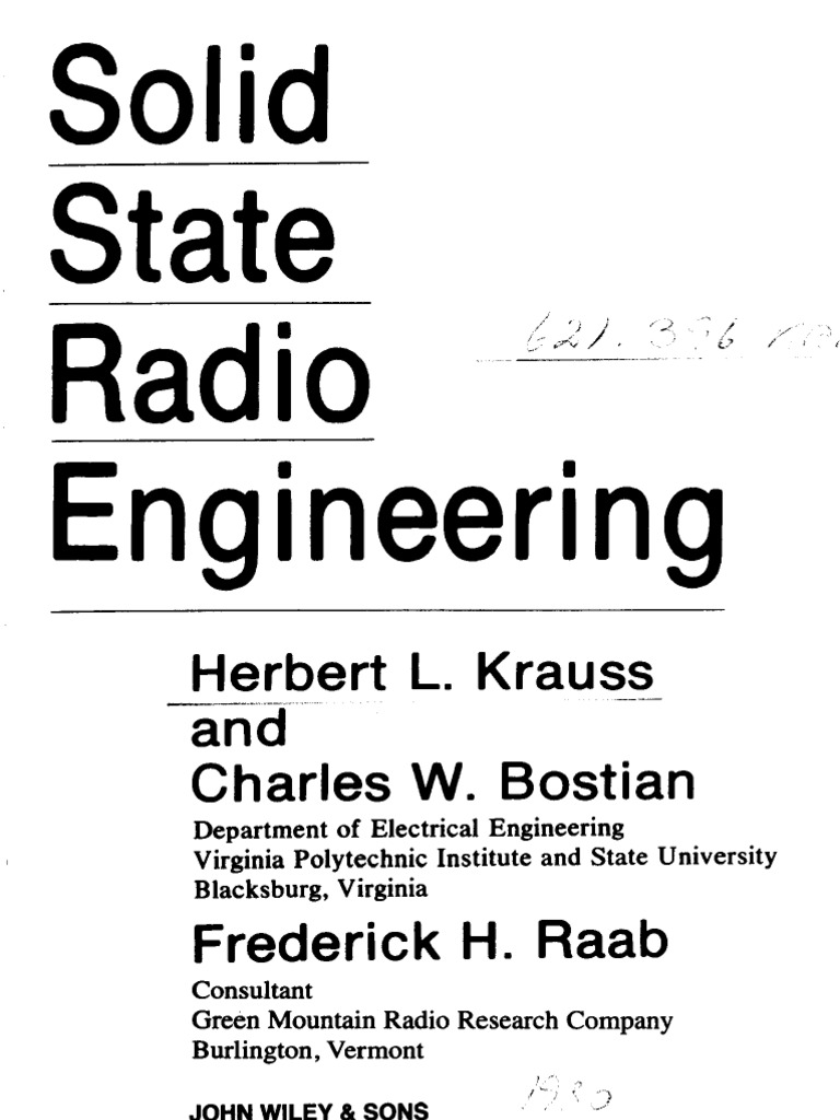 Solid State Radio Engineering PDF