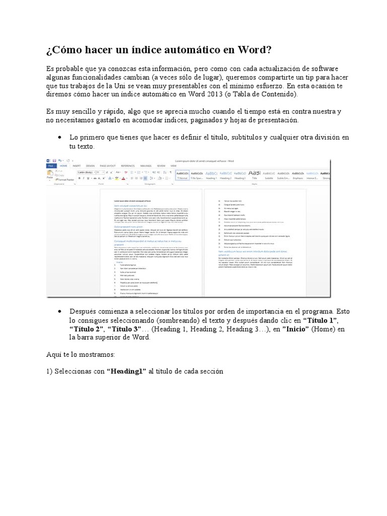 Cómo Hacer Un Índice Automático en Word | Point And Click  