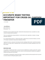 Accurate BS&W Testing Important For Crude-Oil Custody Transfer