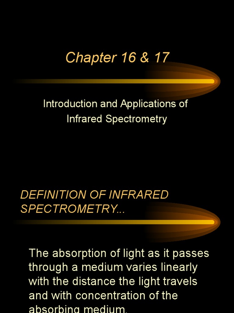 Introduction & Applications of Infrared Spectrometry PDF Infrared