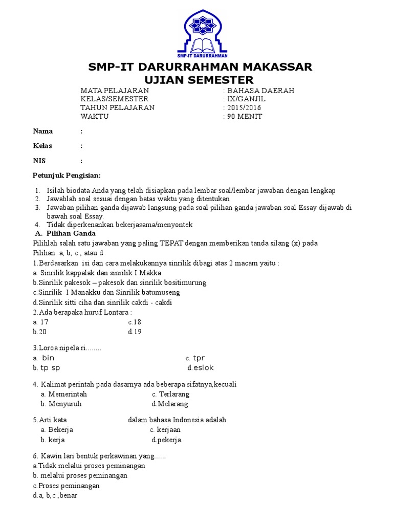 Text Mengenai Makasar Beserta Soal Nya - Naik Kelas