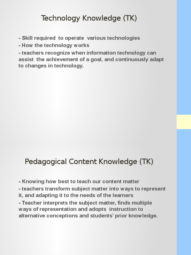 Understanding Technology and Pedagogy | PDF