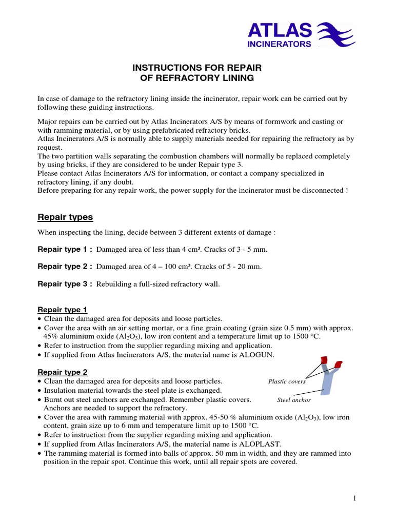 How To Do A Repair of Refractor Lining | PDF | Refractory | Incineration