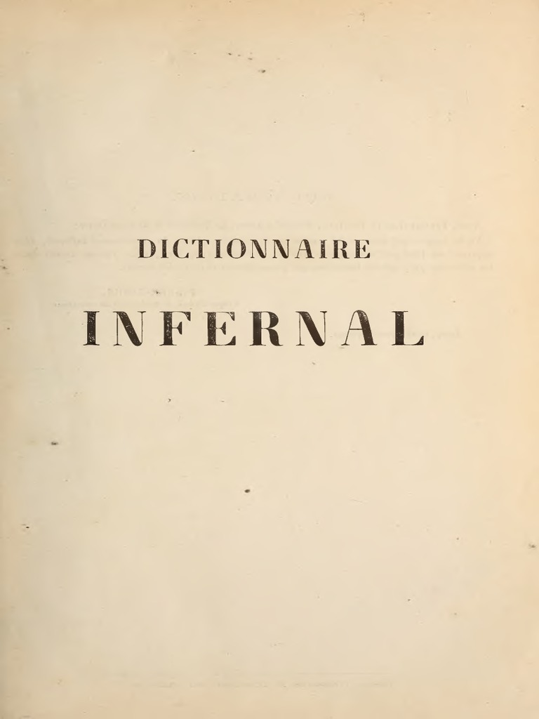 jacques collin de plancy dictionnaire infernal pdf