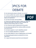 Topics For Debate