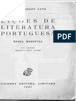 LAPA, M . R. Lições de Literatura Portuguesa. Época Medieval. Coimbra Coimbra Editora, 1955. Cap. 1.