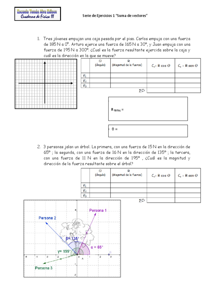 Ejercicios Resueltos de Suma de Vectores | PDF | Vector Euclidiano ...