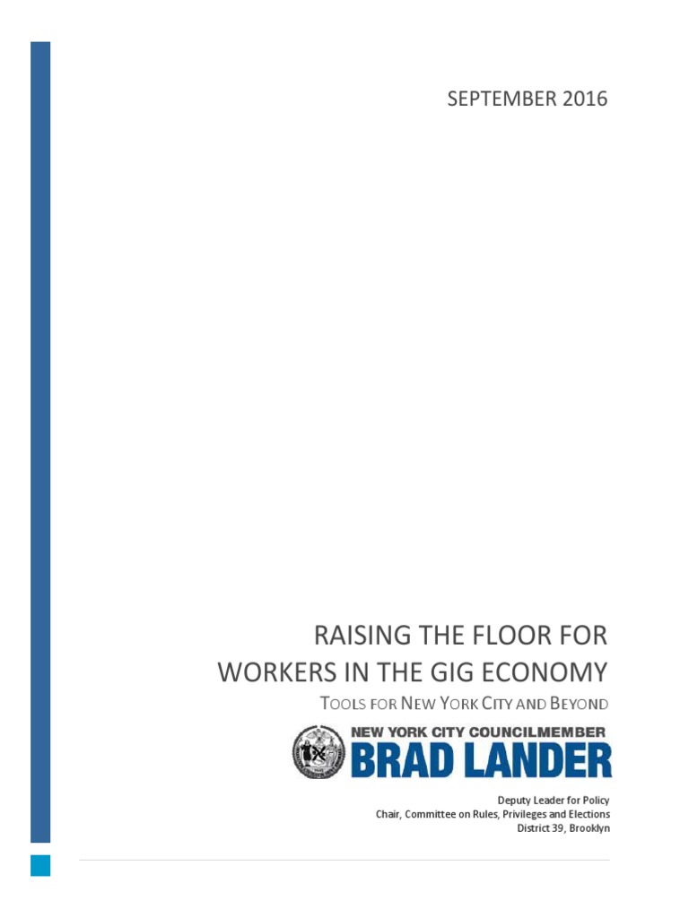Raising The Floor For Workers in The Gig Economy Download Free PDF Independent Contractor
