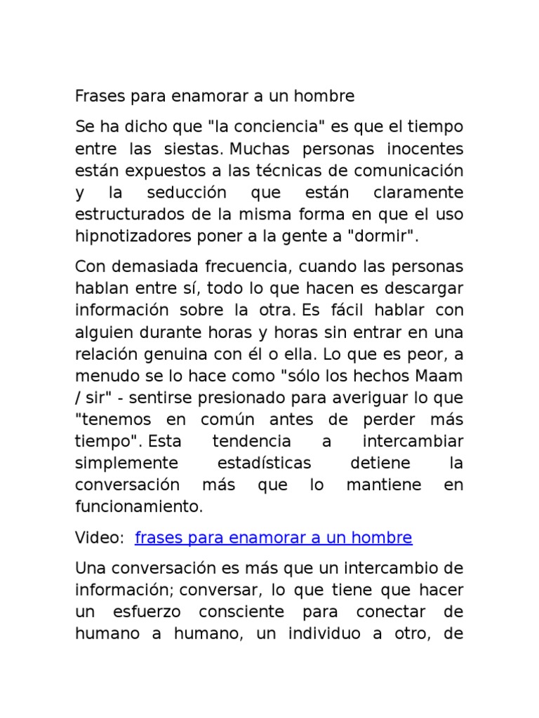 Frases para Enamorar A Un Hombre | PDF | Seducción | La sexualidad humana