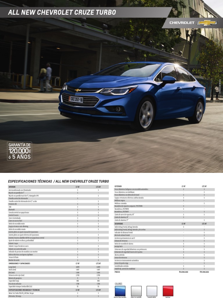 Ficha Tecnica Cruze Turbo Airbag Suspensión (Vehículo)