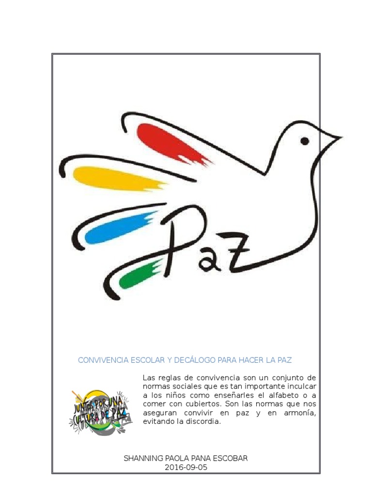 Decálogo Escolar para la Paz y Convivencia | PDF