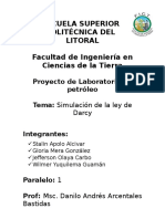 Simulación Ley de Darcy Laboratorio de Petroleos Stalin Apolo