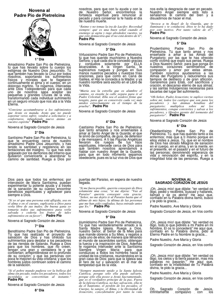 Novena Al Padre Pio De Pietrelcina Triptico Purgatorio Maria Madre De Jesus