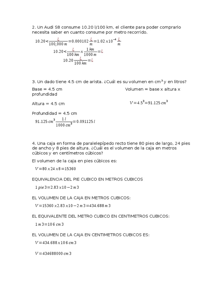 1 Litro Cuantos Cm Cubicos Son Conversion de Unid. | PDF