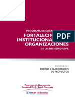 Fortalecimiento Institucional para Organizaciones: DISEÑO Y ELABORACIÓN DE PROYECTOS