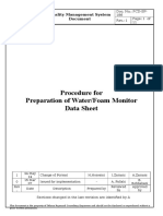 Procedure For Preparation of Water/Foam Monitor Data Sheet: Quality Management System Document
