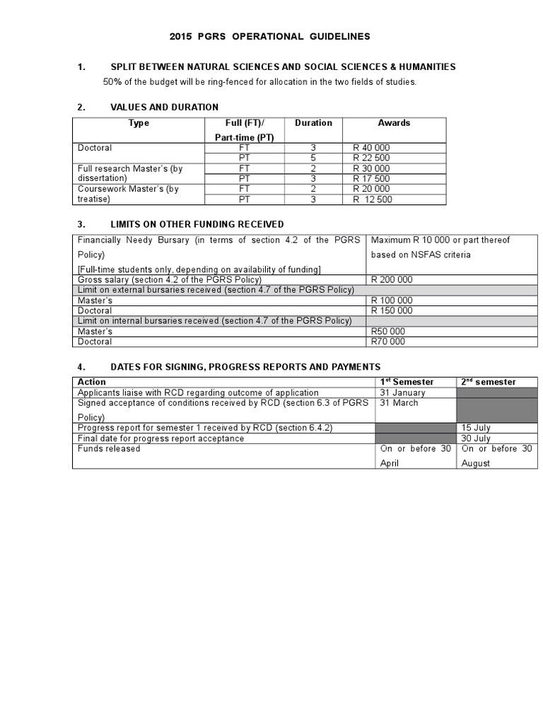 PGRS 2015 Opertional Guidelines | PDF | Science & Mathematics ...