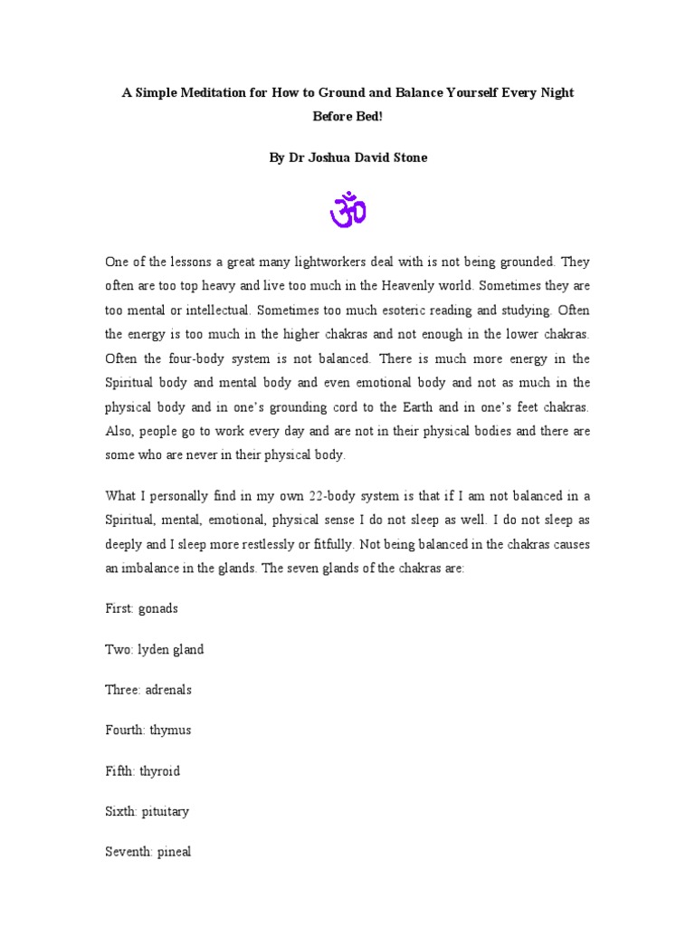 A Simple Meditation For How To Ground and Balance Yourself E | PDF ...