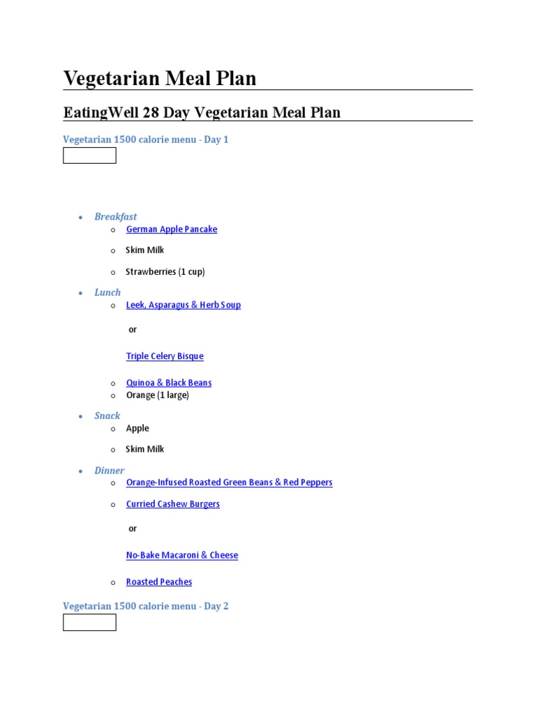 Vegetarian Meal Plan | PDF | Business