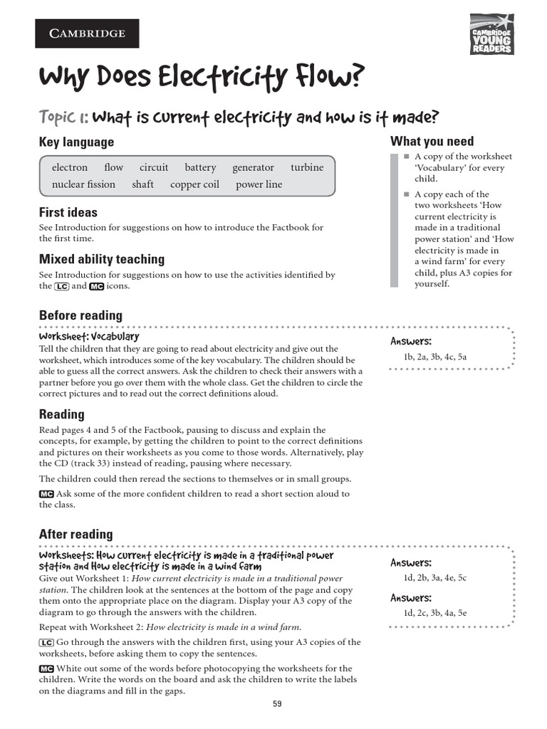 Worksheets Electricity Worksheets cambridge electricity worksheets electric charge battery electricity