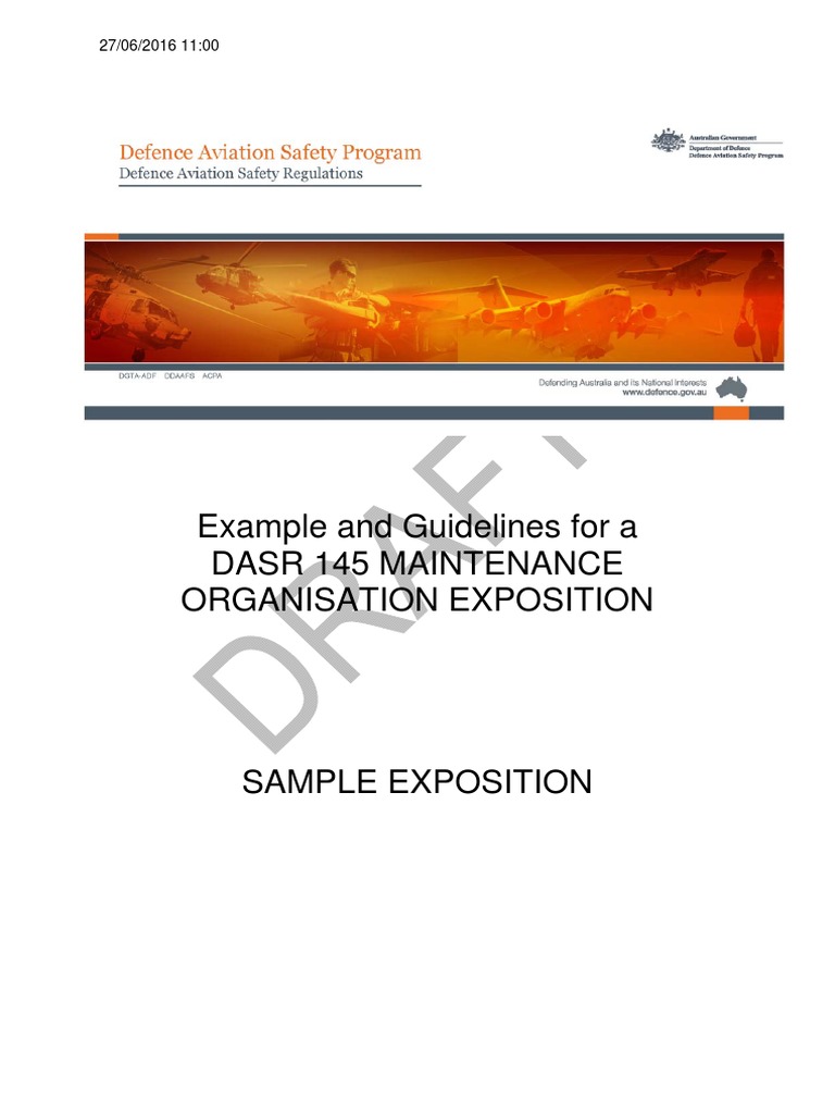 DASR 145 Exposition Template | PDF | Safety | Quality Management System