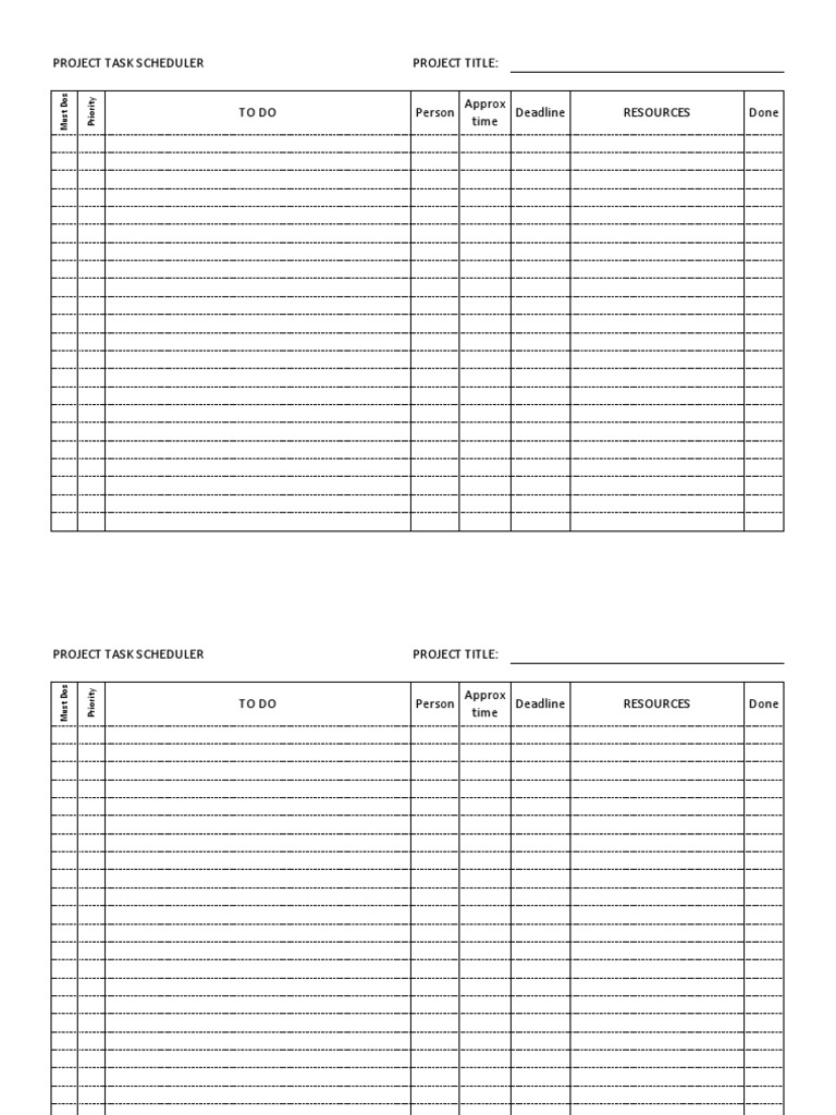 Project Task Scheduler Template | PDF
