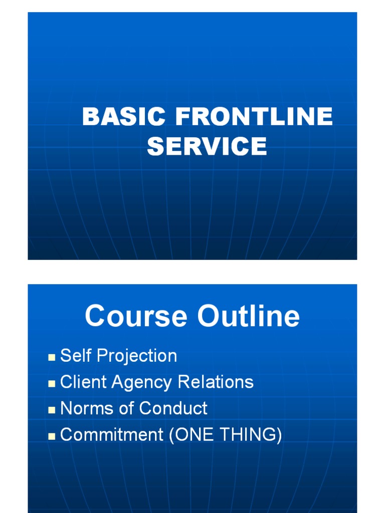 'Essentials of Effective Frontline Customer Service' PDF Norm