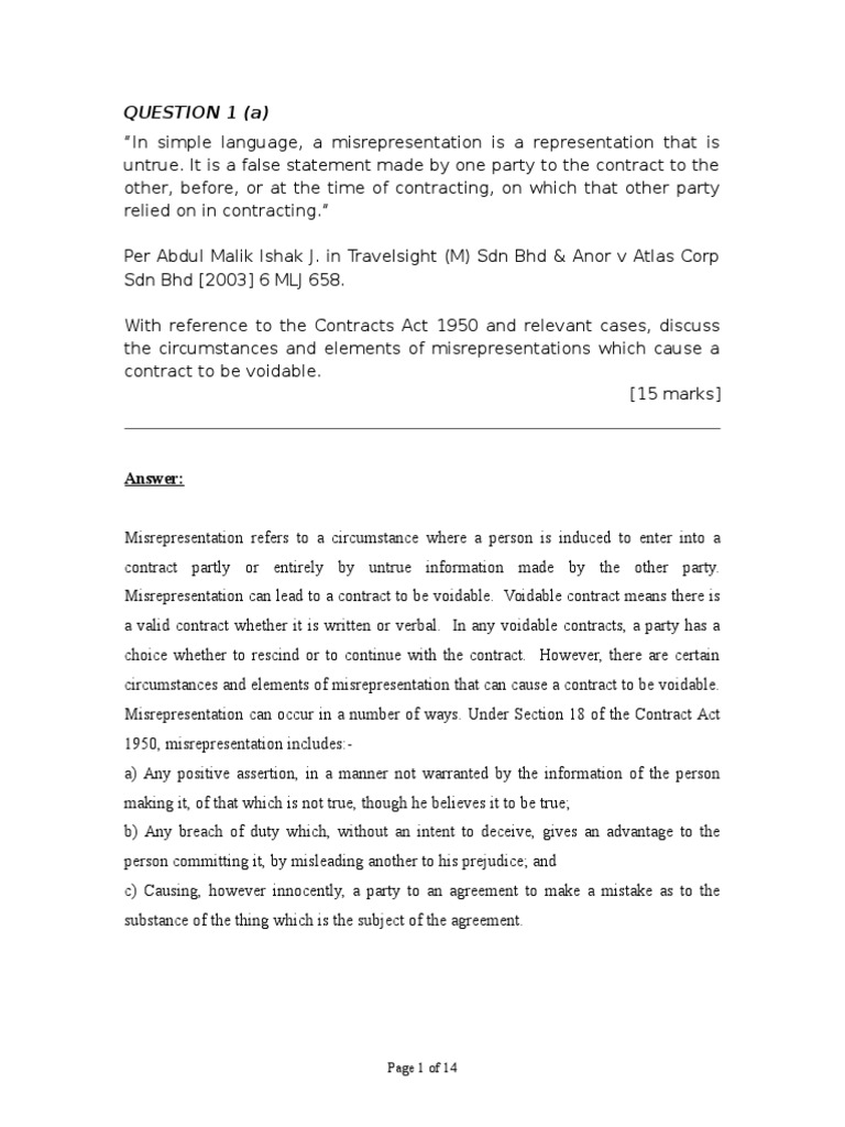 Misrepresentation act image