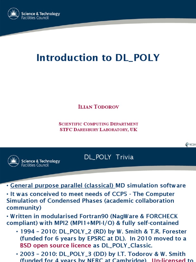DL Poly Intro | PDF | Science & Mathematics