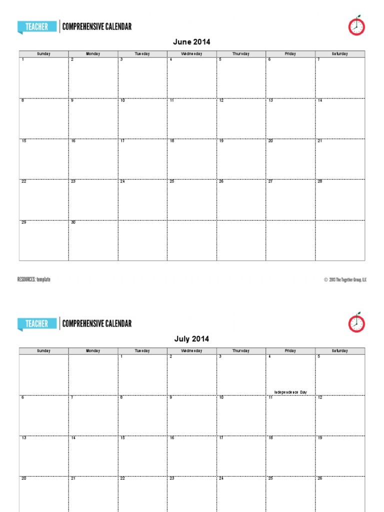 A Comprehensive Calendar Word PDF