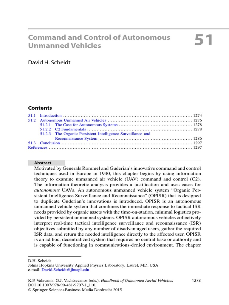 Command and Control of Autonomous Unmanned Vehicles PDF | PDF ...