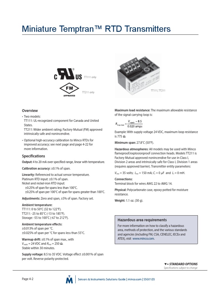 RTD and Thermocouple Transmitters | PDF | Thermocouple | Quantity