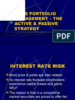 Bond Portfolio Management Active &amp; Passive Strategies