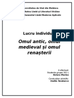 Omul Antic, Omul Medieval Şi Omul Renaşterii: Lucru Individual