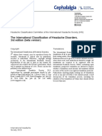 International Headache Classification III ICHD III 2013 Beta1