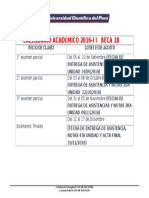 Calendario Academico 2016-II BECA 18