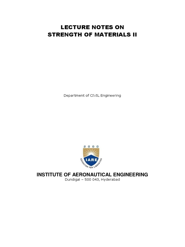Strength of Material PDF Bending Stress (Mechanics)