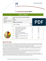 Speech Communication: Content Knowledge: Test at A Glance