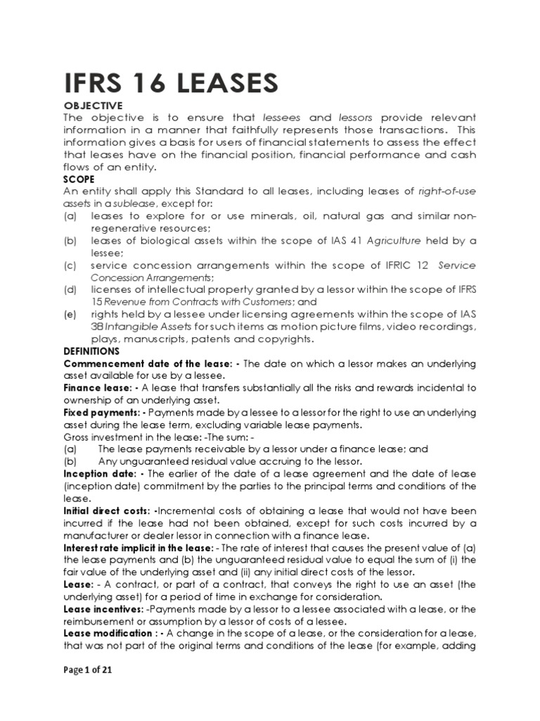 Ifrs 16 Leases Lease Discounting