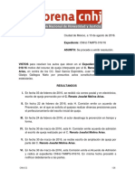 Resolución CNHJ MORENA 10 Agosto 2016. Dto 4 en Matamoros Tamaulipas Sanción