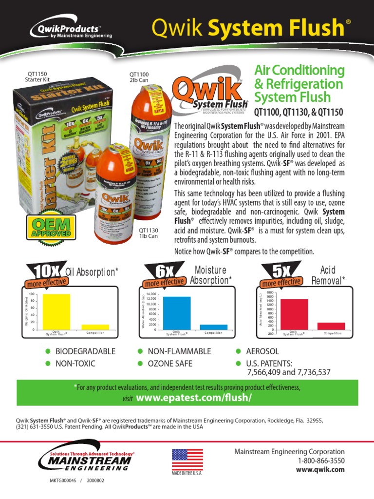 Qwik System Flush PDF Gas Compressor Hvac