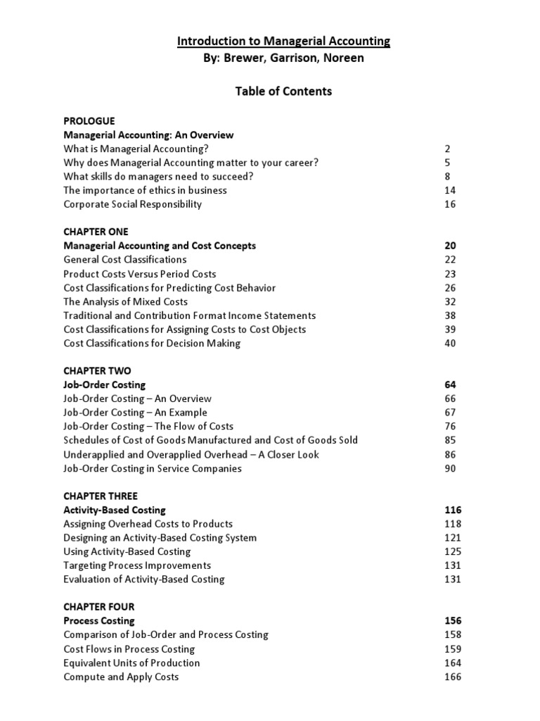 Introduction To Managerial Accounting Pdf Management Accounting