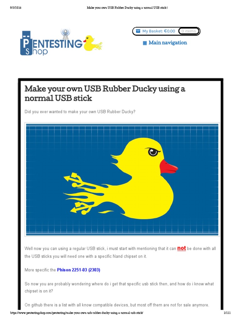 Make your own USB Rubber Ducky using a normal USB stick _.pdf | Usb