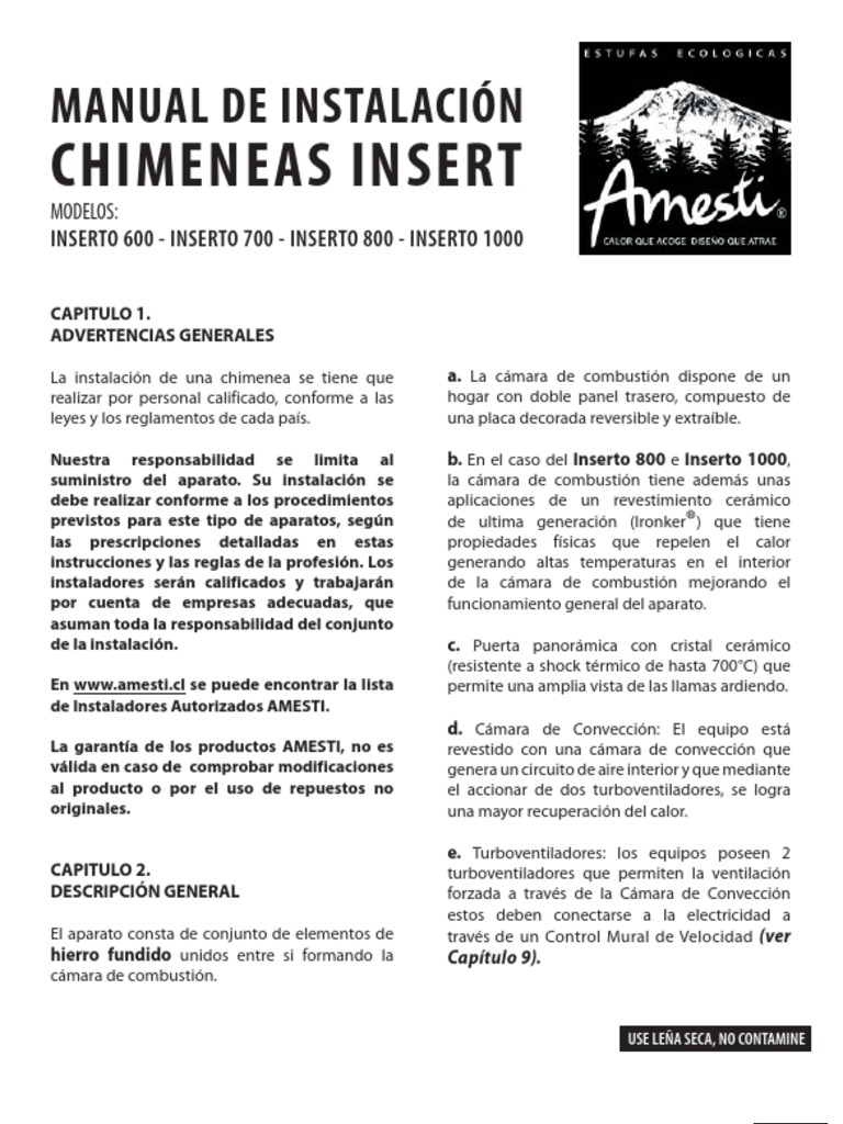 Manual Chimeneas Inserto | Combustión | Aislamiento térmico | Free 30