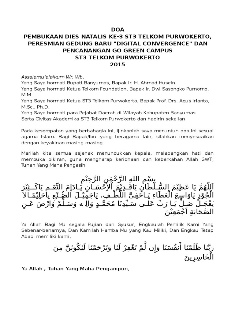 Doa Peresmian Gedung Baru - IMAGESEE