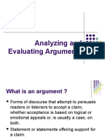 Analyzing and Evaluating Arguments