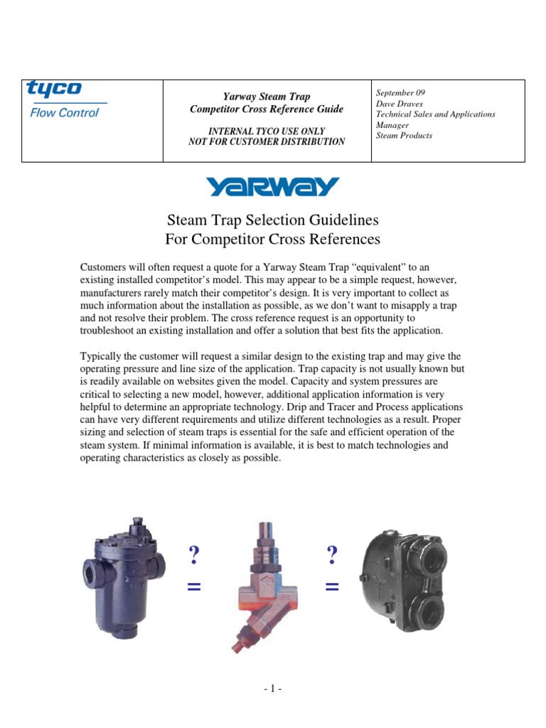 Steam Trap Cross Reference Guide | PDF | Steam | Thermodynamics