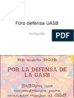Foro Defensa UASB