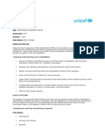 Publication Avis de Vacance Administrative Assistant (Travel) GS 5